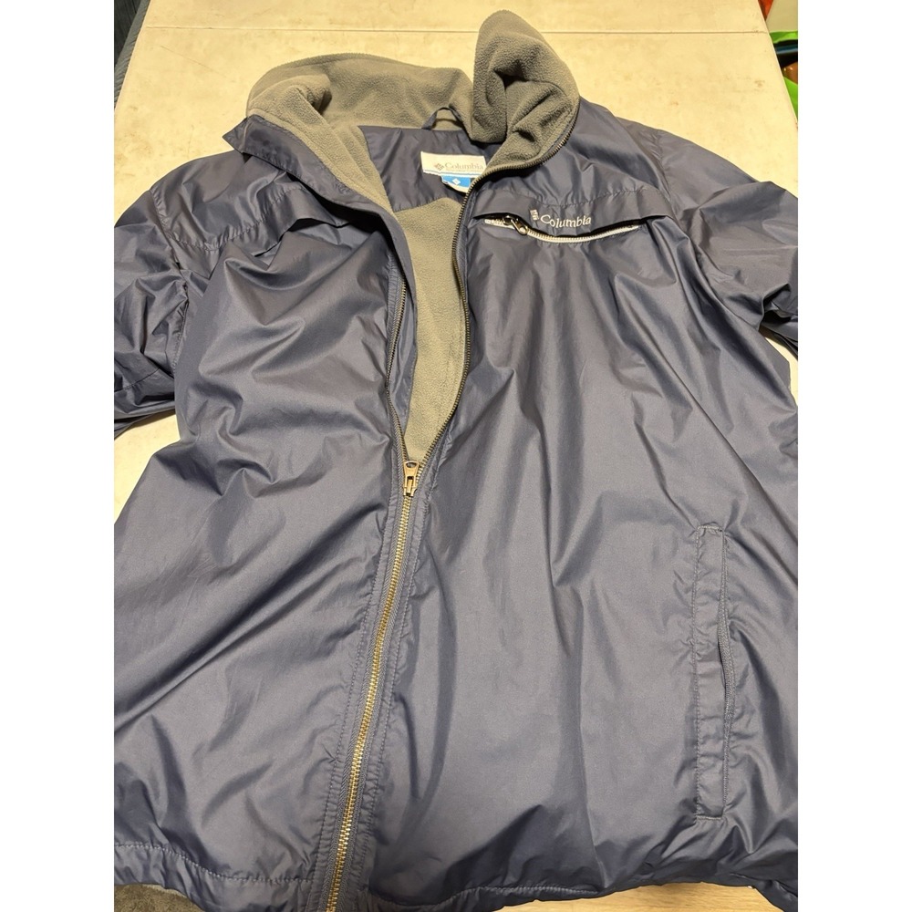 Columbia Blue Jacket Men's Large Wind Breaker‎ Soft Shell Coat Fleece Lined